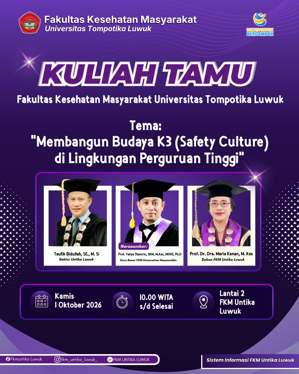 FKM Untika Luwuk Akan Gelar Kuliah Tamu, Dorong Penguatan Budaya K3 di Perguruan Tinggi